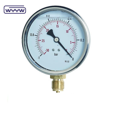 SS304 케이스 복합 가이드 압력 가이드 방사선 방향 -1-1bar -15-15psi 100mm 오일 채우기