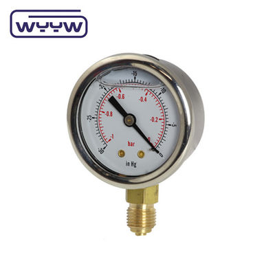 SS304 케이스 복합 가이드 압력 가이드 방사선 방향 -1-1bar -15-15psi 100mm 오일 채우기