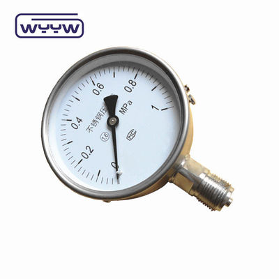 Y-100H 기름 산소를 사용하지 않습니다 100mm 고 정밀 하단 M20X1.5 G1/2&quot; 건조 모든 스테인레스 스틸 압력 측정기