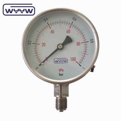 건조 스테인리스 스틸 테스트 압력 측정기 100mm OEM ODM OBM 사용자 정의