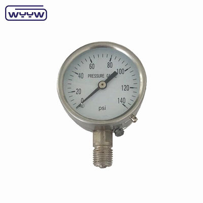 60mm 보르돈 튜브 압력 측정기 기름이 없는 산소 압력 측정기