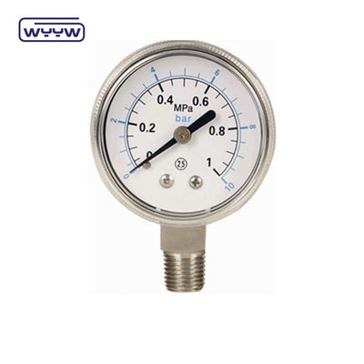 1/4&quot;Bsp 304 스테인리스 스틸 압력 측정기 바닥 연결 60mm