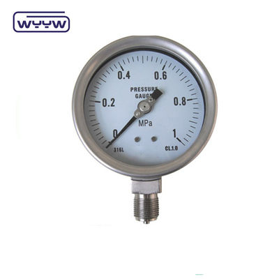 1/4&quot;Bsp 304 스테인리스 스틸 압력 측정기 바닥 연결 60mm