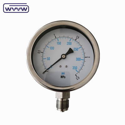 SS304 0-100Bar PSI 63mm 100mm 글리세린 마노미터 압력 측정기 글리세린 가득