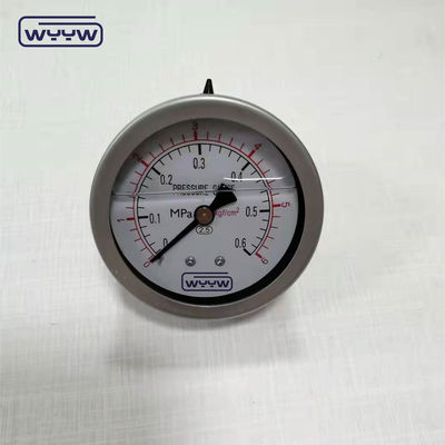 63mm 스테인리스 스틸 액체로 채워진 압력 측정기 충격 방지 1/4 &quot;Bsp 뒷 연결