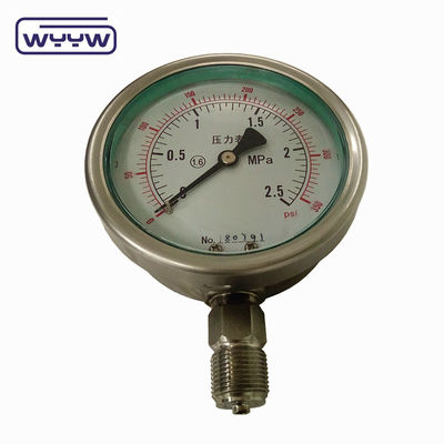 바요네트 Kgf/Cm2 Psi 4&quot; 액체로 채워진 압력 측정기 바닥 연결