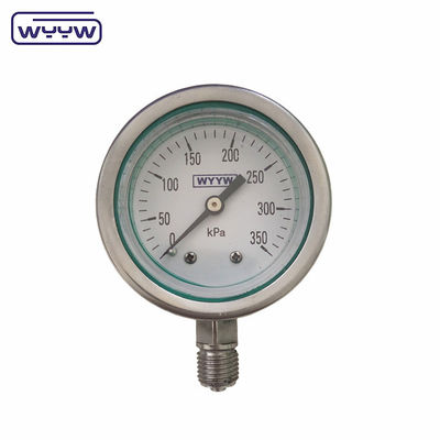 고압 기량 측정기 1/4 &quot;BSP 2.5 인치 기름 채우기 스테인리스 스틸 600 바 수압 압력 측정기