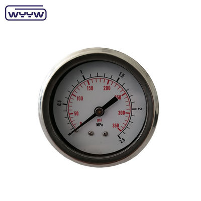고품질의 축적 압력 측정기 MPa/bar/kg 후면 연결 60mm 전체 304ss 스테인레스 스틸 압력 측정기