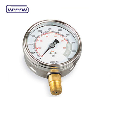 실리콘 4 인치 베젤 링 압력 측정기 100mm 다이얼 바닥 마운트