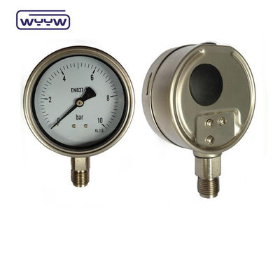 100mm 모든 SS304 안전 유리 바요네트 압력 측정기 1 년 보증