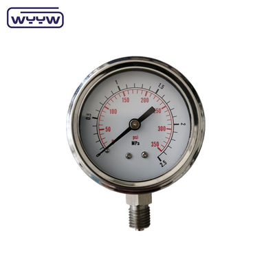 2.5&quot; SS304 기름으로 채워진 고압 측정기 Psi 2.5% 1.6% 정확성