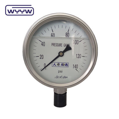 100mm 4&quot; 액체유로 채워진 압력 측정기 1.6% 정확성