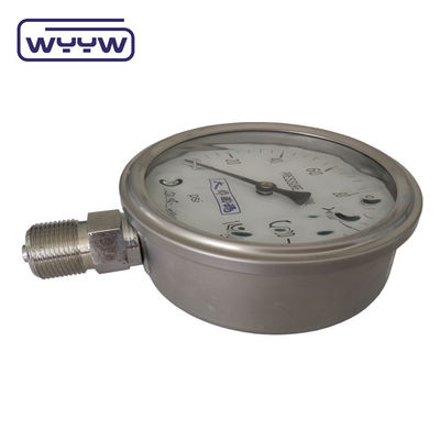 100mm 4&quot; 액체유로 채워진 압력 측정기 1.6% 정확성