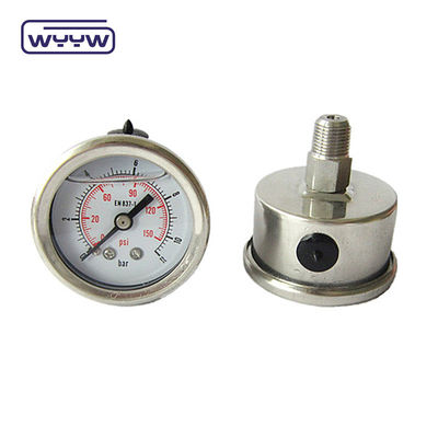 뒷 마운트 기름 가득 압력 측정기 100mm 크기 스테인리스 스틸 재료