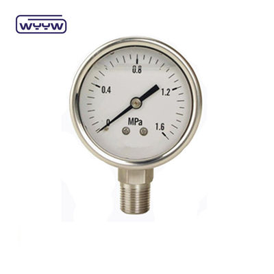 60mm SS304 산업용 액체로 채워진 U 튜브 압력 측정기 Bourdon Tube Manometer