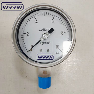 베요넷 Ss304 케이스 ss316 나사산 글리세린 충전 안전 유리 조정 포인터 압력계