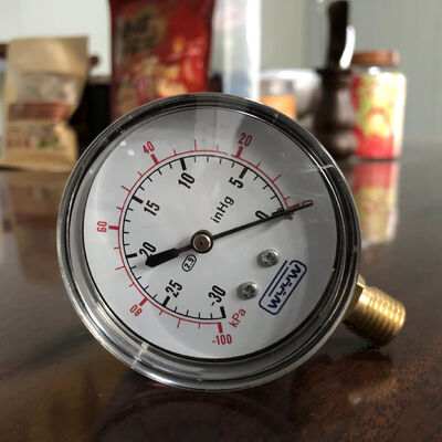 2.5인치 60mm 캡슐 진공 게이지 | -30 inHg / -100 kPa | 이중 스케일