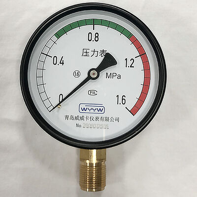공기 압축기 및 수신기 탱크에 대한 4 인치 100MM 0 ~ 1.6MPa 탄소 강철 압력 측정기